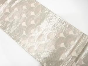 アンティーク　流水に青海波模様織り出し袋帯（材料）